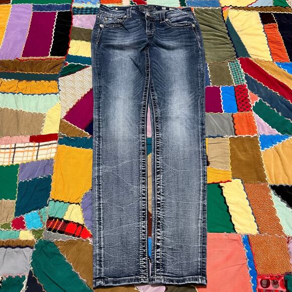 Miss Me Y2K Embedded Faded Skinny Jeans 29Wx32L - Picture 2 of 6